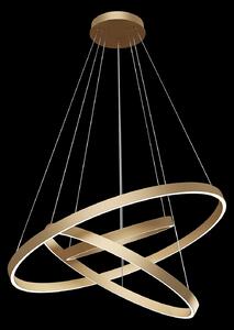 Maytoni Rim lampă susp. LED, 840, 3 inele, alamă, Auriu / Alamă, Camera de zi / sufragerie, Metal, Modern