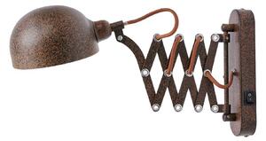 Lampă de perete Lindby, Curtis, reglabil, Maro / Rugină, Camera de zi, Metal, Casă de țară / Rustic