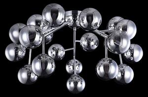 Maytoni Dallas plafonieră, 20 sfere sticlă, crom, reglabil, Metalic, Camera de zi / sufragerie, Metal, Modern, glob
