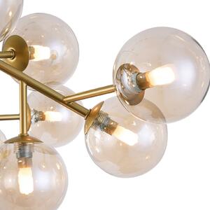 Maytoni Dallas plafonieră, 20 sfere sticlă, auriu, reglabil, Auriu / Alamă, Camera de zi / sufragerie, Metal, Modern, glob