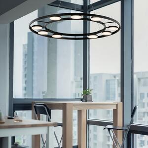 Maytoni Fad lampă susp LED rotative abaj. ∅80cm, Negru, Camera de zi / sufragerie, Metal, Modern