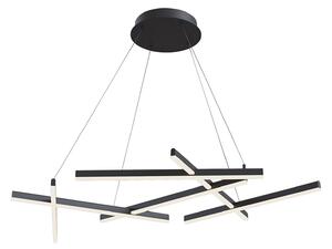 Maytoni Line lampă suspendată LED 3000K negru, Negru, Camera de zi / sufragerie, Metal, Modern