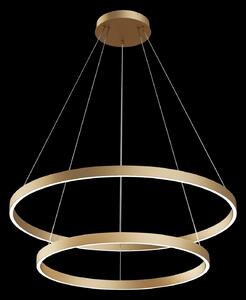 Maytoni Rim lampă susp. LED, 840, 2 inele, alamă, Auriu / Alamă, Camera de zi / sufragerie, Metal, Modern