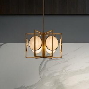 Maytoni Marmo lampă susp. pe auriu, 6 becuri, reglabil, Auriu / Alamă, Camera de zi / sufragerie, Metal, Modern