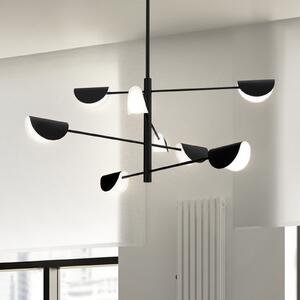 Maytoni Mollis lampă suspendată, 8 becuri, reglabil, Negru, Camera de zi / sufragerie, Metal, Modern