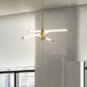 Maytoni Lampă suspendată cu LED Axis, aurie, Ø 72,5 cm, Auriu / Alamă, Camera de zi / sufragerie, Metal, Modern