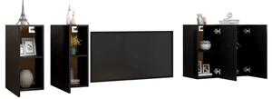 Dulapuri TV, 4 buc., negru, 30,5x30x60 cm, lemn prelucrat
