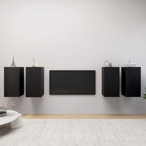 Dulapuri TV, 4 buc., negru, 30,5x30x60 cm, lemn prelucrat