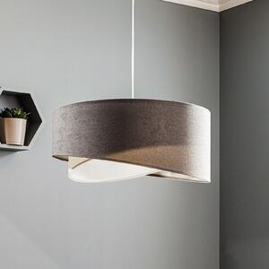 Maco Design Lampă suspendată Vivien tricoloră gri/alb/argintiu, reglabil, Gri, Camera de zi / sufragerie, Țesătură / Textil, Modern