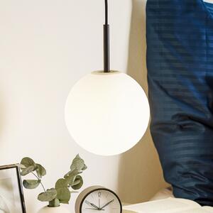 Audo Copenhagen Lampă suspendată LED TR Bulb, negru/opal mat, sticlă, E27, reglabil, Alb, Camera de zi / sufragerie, Sticlă, Design, glob