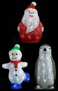 Set figurine de Crăciun cu LED, 3 piese, acril, int. & ext