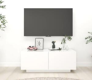 Comodă TV, alb extralucios, 100x35x40 cm, PAL