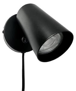 Lampă de perete Dyberg Larsen, Modern, reglabil, Negru, Camera de zi, Metal, Design