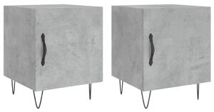 Noptiere, 2 buc., gri beton, 40x40x50 cm, lemn compozit