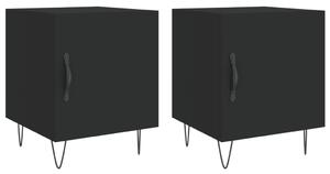 Noptiere, 2 buc., negru, 40x40x50 cm, lemn compozit
