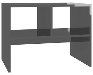 Masă laterală, negru extralucios, 60x40x45 cm, PAL