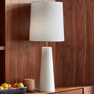 MARKET SET Cosiness Lampă de masă, picior din ceramică albă, Alb, Camera de zi / sufragerie, Ceramică, Design