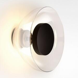 MARSET Aplică LED Aura, Ø 18 cm, transparentă, reglabil, Transparent, Camera de zi / sufragerie, Sticlă, Design
