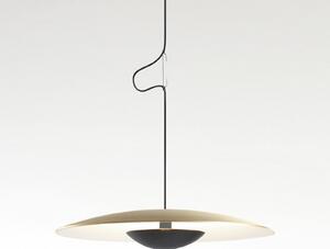 MARSET Ginger Lampă suspendată LED, Triac Ø32cm alamă/alb, reglabil, Auriu / Alamă, Camera de zi / sufragerie, Metal, Design