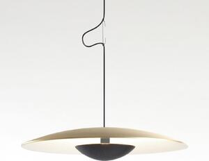 MARSET Lampă suspendată Ginger LED, Triac Ø42cm alamă/alb, reglabil, Auriu / Alamă, Camera de zi / sufragerie, Metal, Design