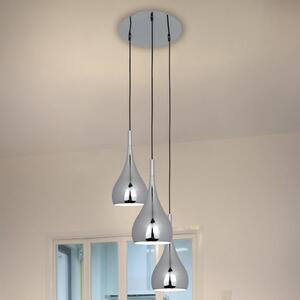 Näve Lampă suspendată Anja 3 becuri, reglabil, Metalic, Camera de zi / sufragerie, Metal, Modern