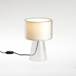 MARSET Lampă de masă Mercer, poliester, Ø 29 cm, reglabil, Alb, Camera de zi / sufragerie, Sticlă, Design