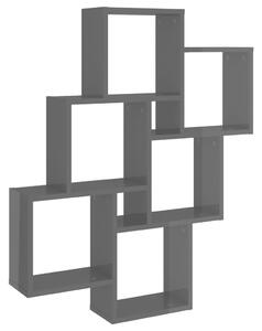 Raft de perete cub, gri extralucios, 78x15x93 cm, PAL