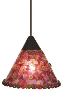 Näve Lampă suspendată Enya Ø 19 cm, roșu, reglabil, Roșu, Camera de zi / sufragerie, Sticlă, Modern