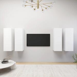 Dulapuri TV, 4 buc., alb, 30,5x30x90 cm, lemn prelucrat