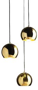 Lustră Pendul FRANDSEN, Ball, reglabil, Auriu / Alamă, Camera de zi, Metal, Design