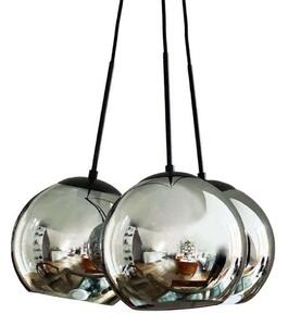 Lustră Pendul Dyberg Larsen, Harry 3, reglabil, Gri, Camera de zi, Sticlă, Scandinavă