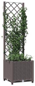 Jardinieră de grădină cu spalier maro, 40x40x136 cm, PP