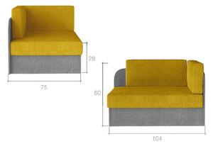 Canapea extensibilă pentru copii ROSA, 104x60x75, alova 46/alova 04