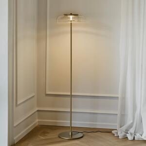 Nuura Aps Lampadar LED Blossi, înălțime 120 cm, auriu/transparent, reglabil, Auriu / Alamă, Camera de zi / sufragerie, Metal, Scandinavă
