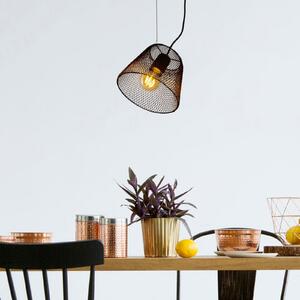 Näve Lampă suspendată Korie cu abajur colivie, 1 bec, reglabil, Negru, Camera de zi / sufragerie, Metal, Modern
