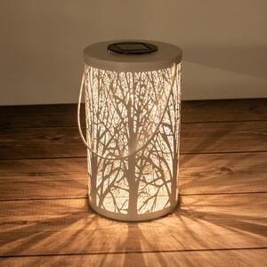 Näve Felinar LED solar 5266523 cu motiv pădure, Alb, Metal