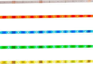 Näve Bandă LED RGB cu telecomandă, lungime 5 metri, reglabil, Alb, Camera de zi / sufragerie, Plastic