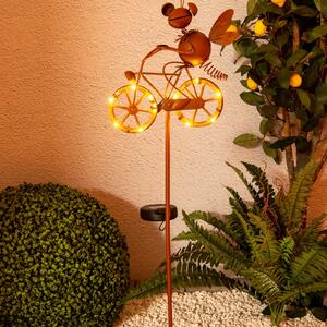 Näve Lampă LED solară decor 5282414 cu bicicletă, Maro / Rugină, Metal