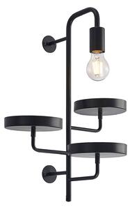 Lampă de perete Lindby, Hanjo, reglabil, Negru, Camera de zi, Metal, Modern