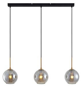 Lustră Pendul Lindby, Hiwana, reglabil, Gri, Camera de zi, Sticlă, Modern