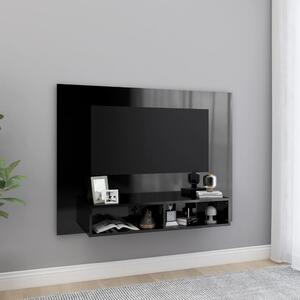 Comodă TV de perete, negru extralucios, 120x23,5x90 cm, PAL