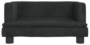 Canapea pentru copii, negru, 60x40x30 cm, catifea