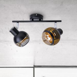 Näve Plafonieră Casco, 2 becuri, negru, reglabil, Negru, Camera de zi / sufragerie, Metal