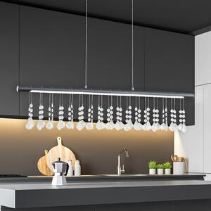 Näve Lampă susp. LED Nobilis, dimabilă, gri închis, reglabil, Gri, Camera de zi / sufragerie, Metal, Modern