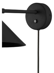 Globen Lighting Aplică de perete Cannes, negru, Ø 20 cm, Negru, Camera de zi / sufragerie, Metal, Scandinavă, Soclu de perete jos