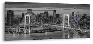 Tablou - Orașul mare cu turnul mov (120x50 cm)