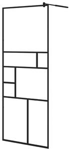 Paravan de duș walk-in negru 80x195 cm sticlă ESG transparentă