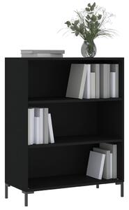 Bibliotecă, negru, 69,5x32,5x90 cm, lemn compozit