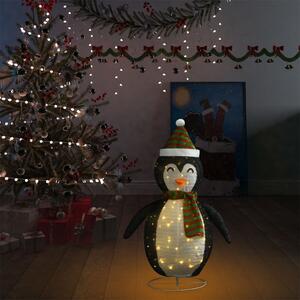 Figurină pinguin decorativă de Crăciun, LED, 90 cm țesătură lux