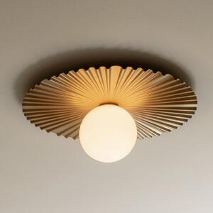 Nuura Aps Aplică Liila Muuse, Ø 42 cm, IP44, auriu/opal, reglabil, Auriu / Alamă, Baie, Metal, Scandinavă